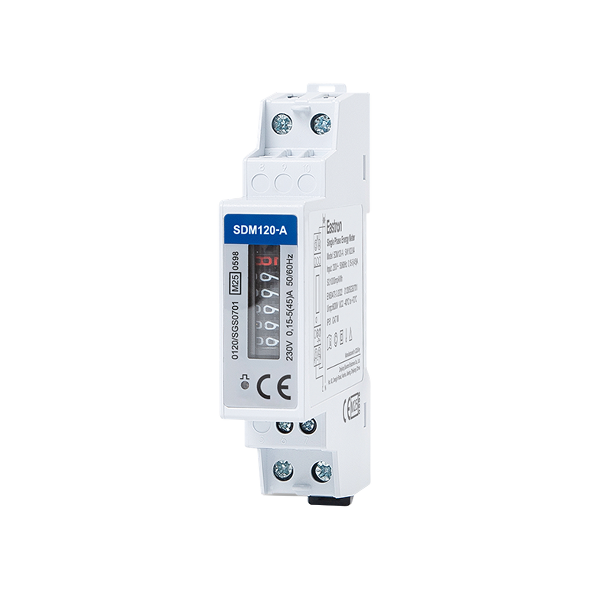 SDM120A (Analoog) 1 fase kWh meter 45A Analoog MID 1-fase meter
