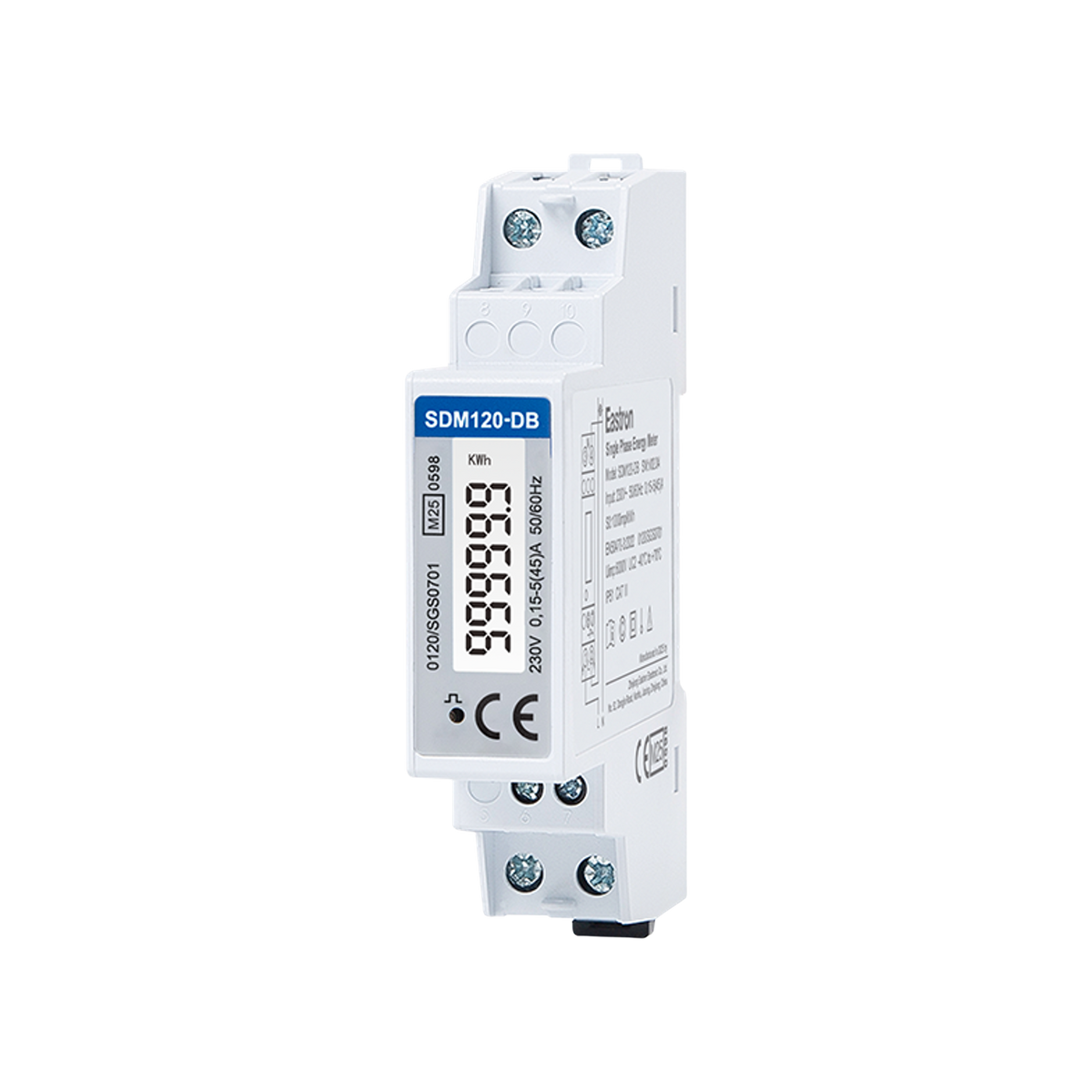 SDM120DB MID 1 fase kWh meter 45A LCD MID 1-fase meter