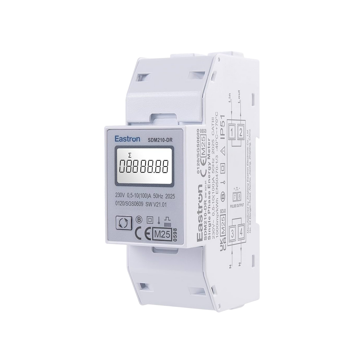 SDM210DR Bi-directionele energiemeter 100A MID