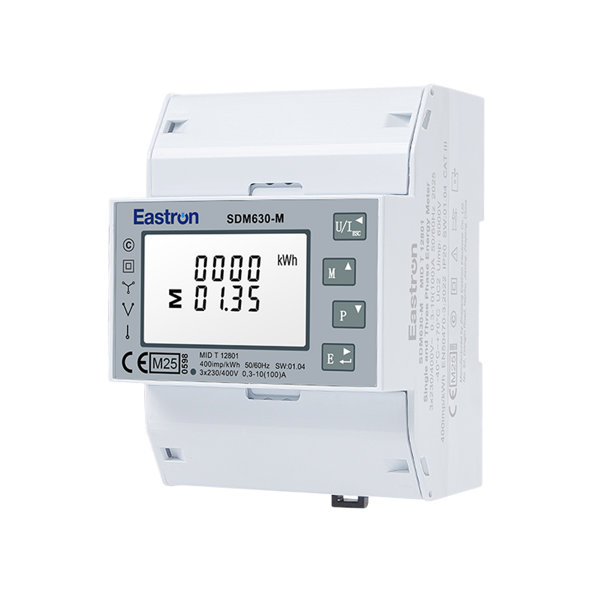 SDM630 3 fase kWh energie meter MBUS 100A LCD MID gekeurd 3-fase meter